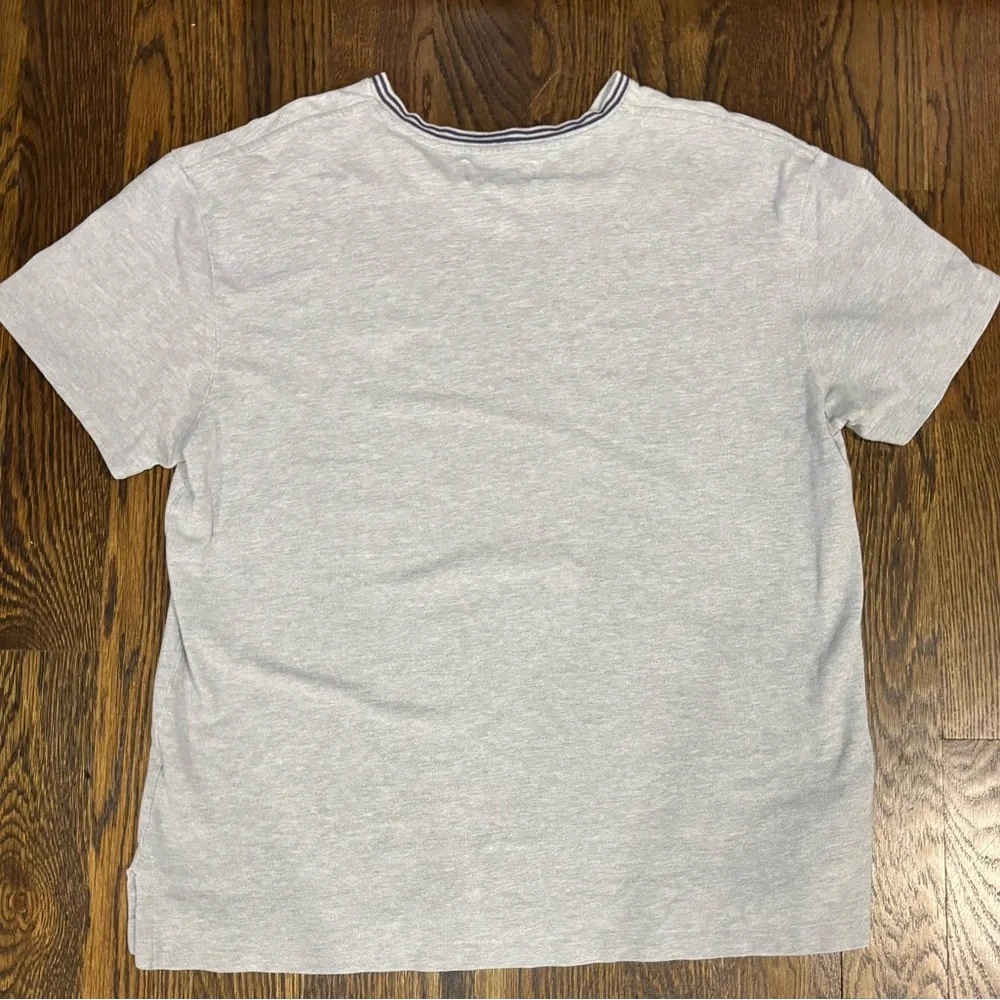 Polo Ralph Lauren Men's Solid Gray V-Neck Short Sleeve Cotton‎ Pique Shirt L